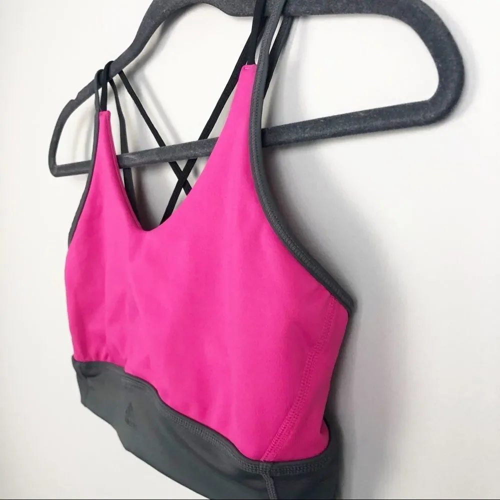 ADIDAS | Strappy Light Support Sports Bra Hot Pink & Gray Women’s XL